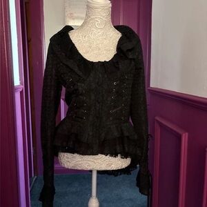 Elegant Black Lace Women's Top